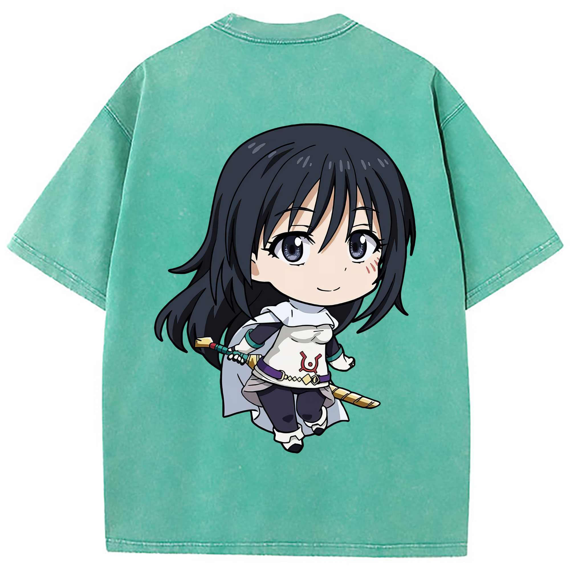 （画像用） 転スラ Regarding Reincarnated to Slime 綿100% ヴィンテージ風 半袖Tシャツ（背面プリント）